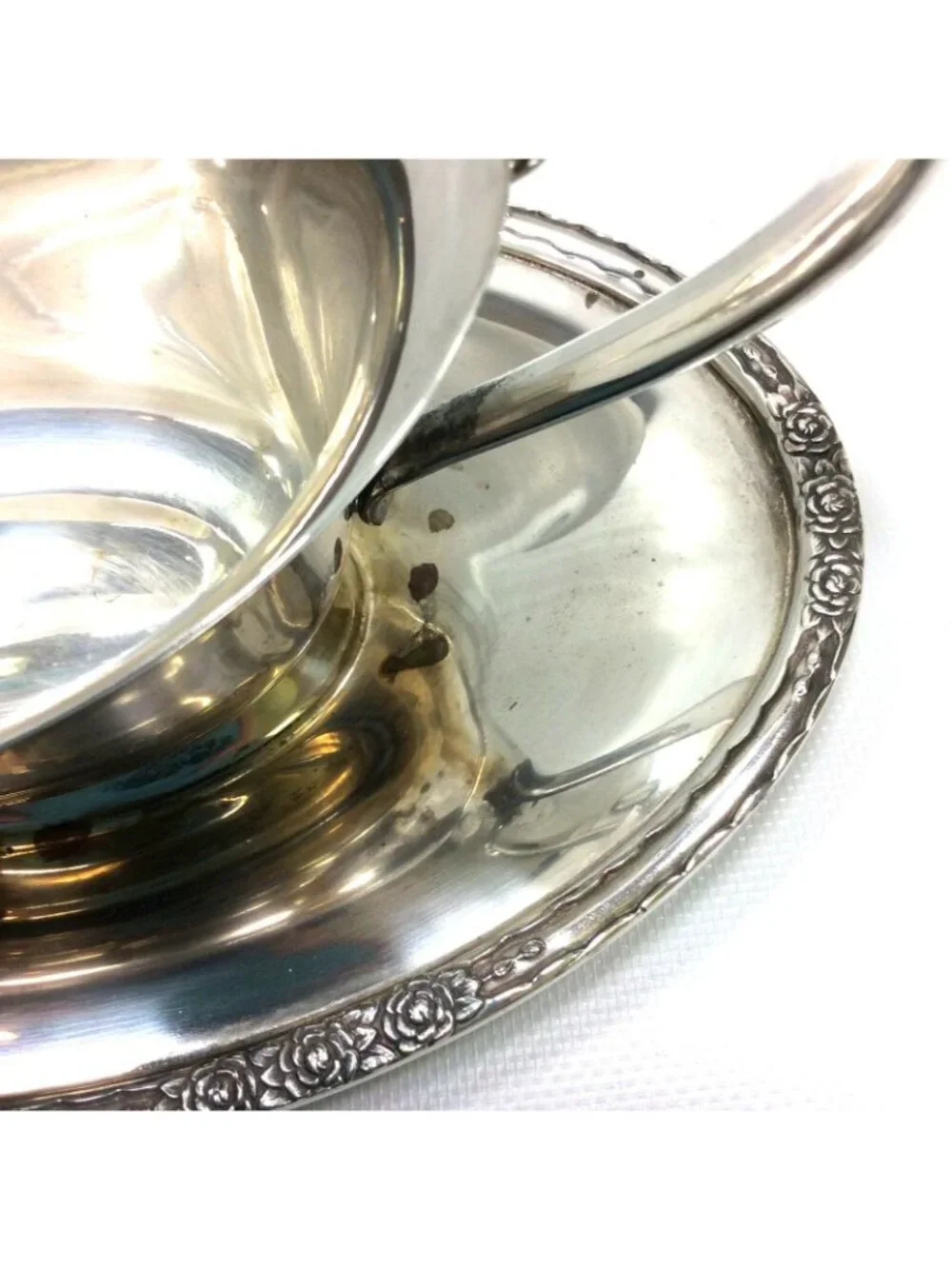 International Silver Camille Silverplate Gravy Boat Attached Underplate Vintage